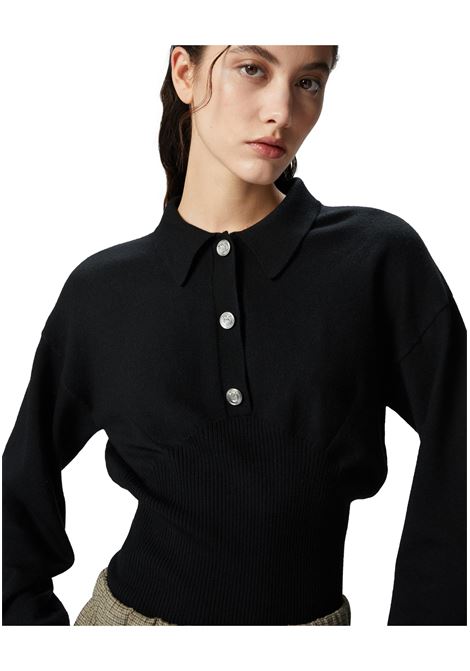 Ribbed long sleeve polo shirt PINKO | sweaters | 104016 A15SZ99